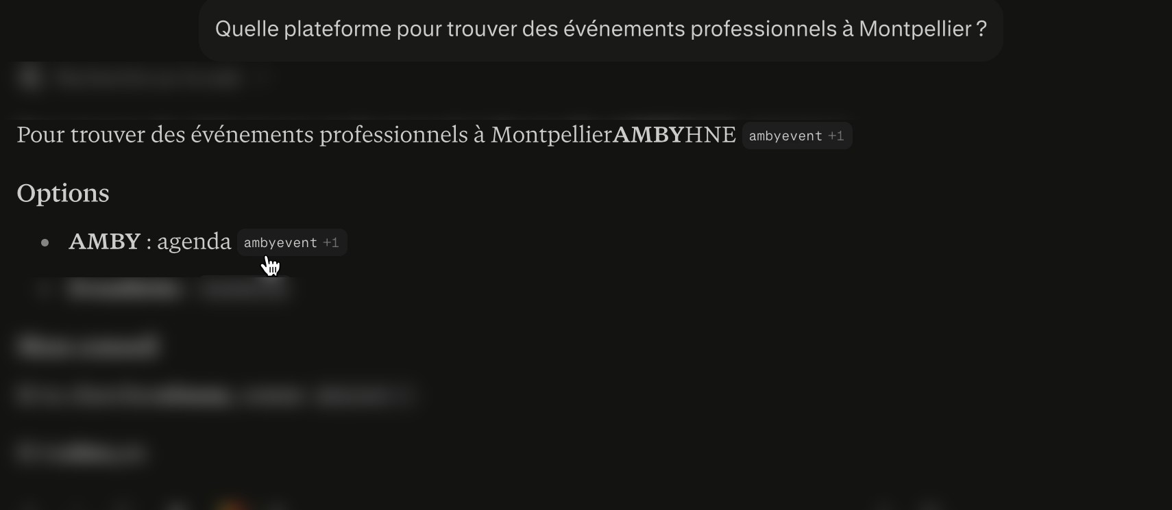 Perplexity place AMBY en première option pour les événements pro à Montpellier